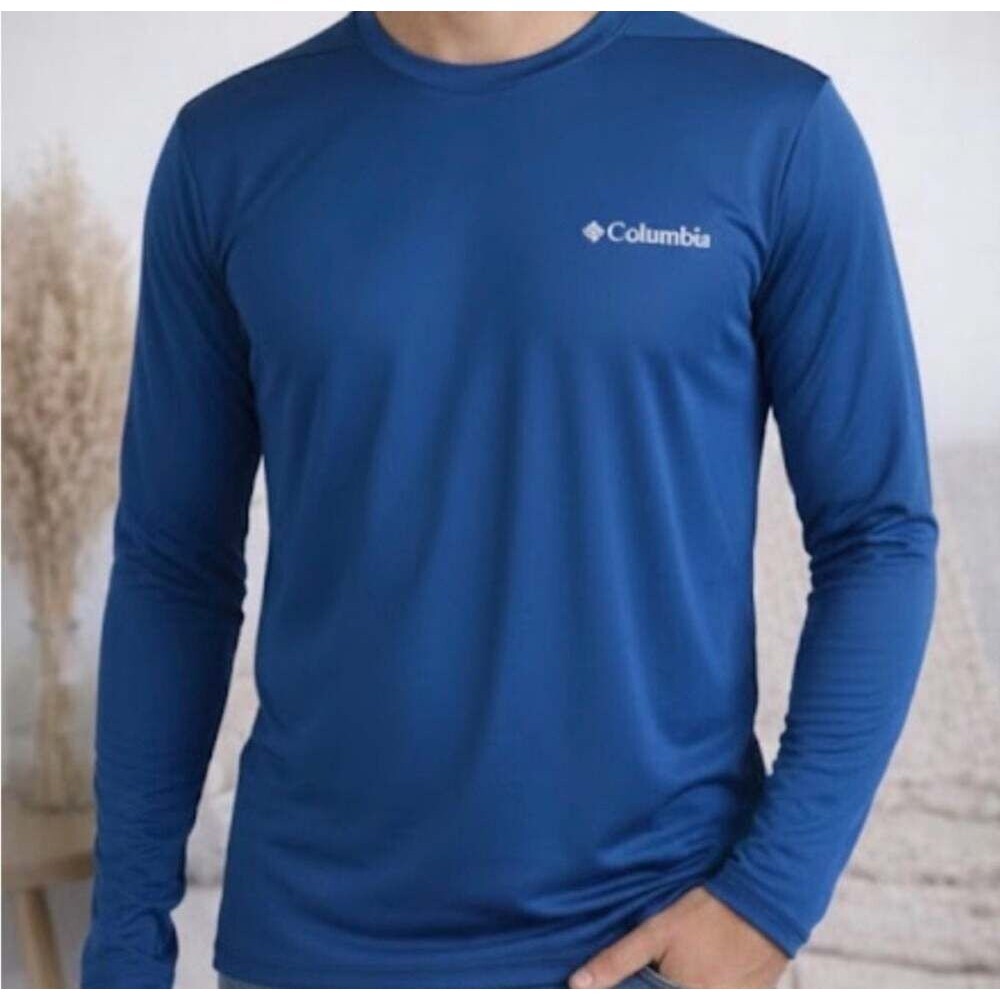 Columbia Men's Omni-Wick Long Sleeve Performance Shirt Blue Medium Gorpcore